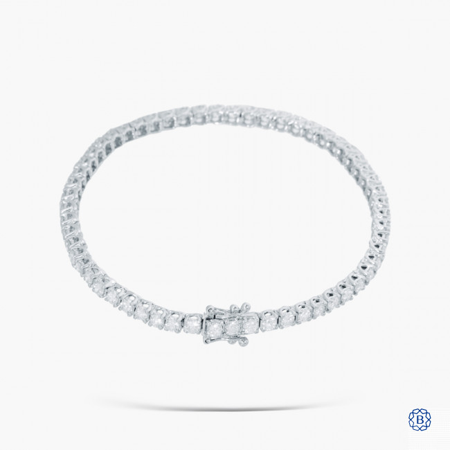 Diamonds 18K White Gold Bangle Bracelet - Barry's Estate Jewelry