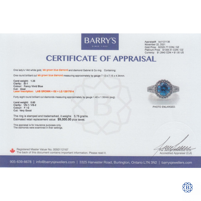 Lab grown diamond appraisal on sale