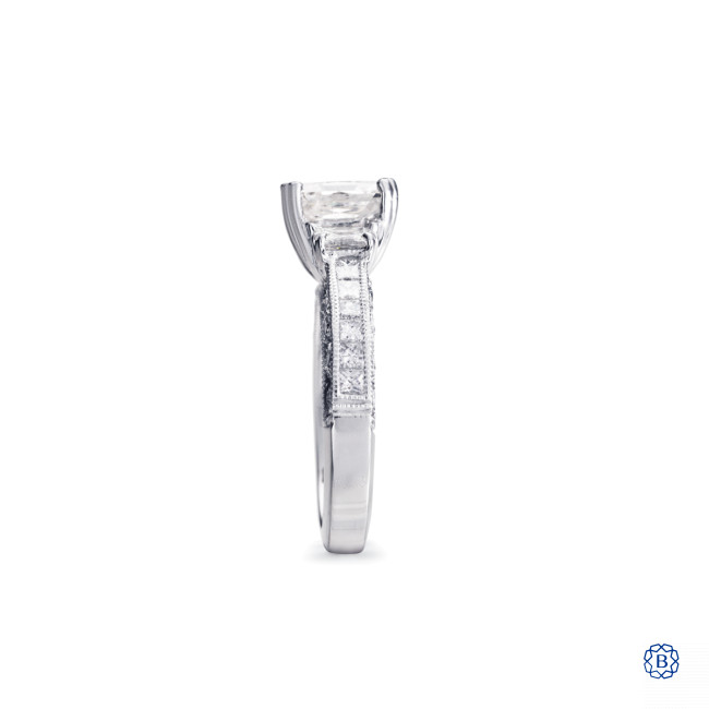 Tacori Classic Crescent Platinum 1.56ct Radiant Cut Diamond