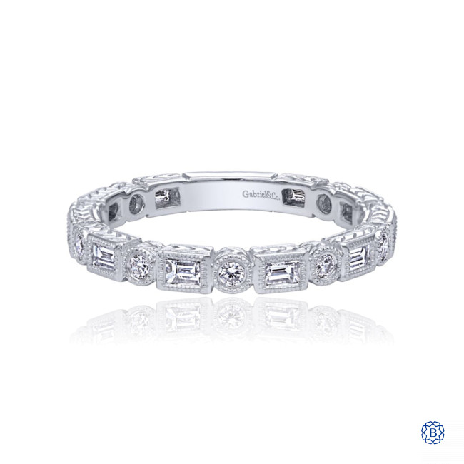 Gabriel Co. 14kt White Gold Diamond Stackable Ring Barry s