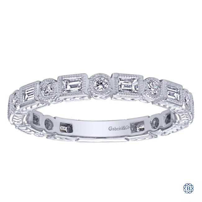 Gabriel Co. 14kt White Gold Diamond Stackable Ring Barry s