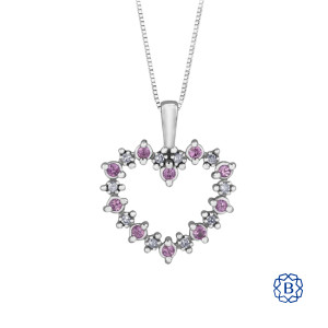 Pink sapphire top heart necklace