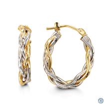 Bella 10kt White and Yellow Gold Twist Hoops