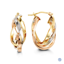 Bella 10kt Tri-Colour Hoop Earrings