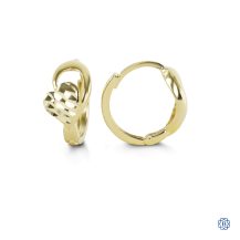 Bella 10kt Yellow Gold Heart Hoops