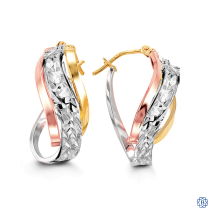 Bella 10kt Tri-Colour Gold Hoops