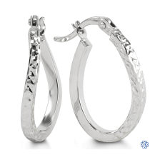 Bella 10kt White Gold Hoops Earrings