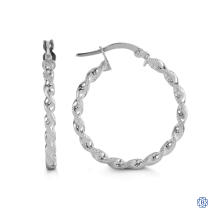 Bella 10kt White Gold Hoop Earrings