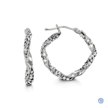 Bella 10kt White Gold Hoop Earrings