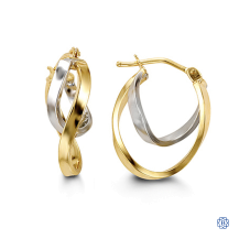 10kt two-tone gold earrings