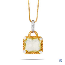 14kt Yellow Gold Citrine Pendant with Chain