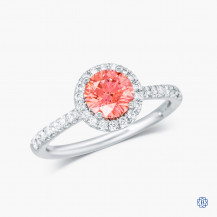 14kt White Gold Lab Created Pink Diamond Engagement Ring
