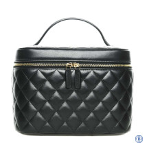 Chanel Black Caviar Vanity Cosmetic Case 