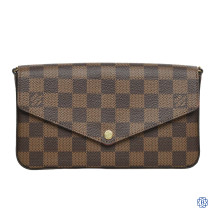 Louis Vuitton Damier Ebene Pochette Felicie Chain Wallet