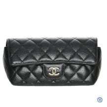 Chanel Sunglass Case With Chain Black Caviar 