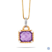 14kt Yellow Gold Amethyst Pendant with Chain