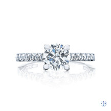 18kt White Gold Moissanite and Diamond Engagement Ring