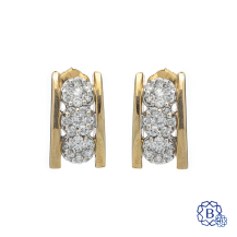 14kt yellow and white gold diamond earrings