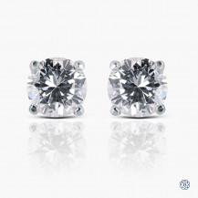 14k white gold 0.87ct diamond stud earrings