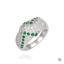 14kt White Gold 0.90ct Diamond and 0.41ct Emerald Ring