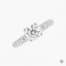 Scott Kay 19k white gold lab grown moissanite and diamond engagement ring