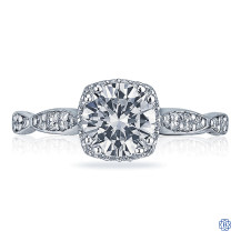 18kt White Gold Tacori Dantela Moissanite And Diamond Engagement Ring