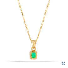 18kt Yellow Gold Emerald Pendant