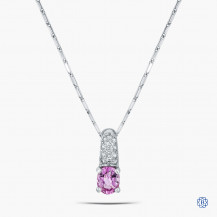 18k White Gold Sapphire and Diamond Pendant with Chain