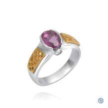 14kt White and Yellow Gold Pink Sapphire Ring