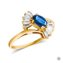 14kt Yellow Gold Sapphire and Diamond Ring