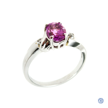 14k white gold sapphire, and diamond ring