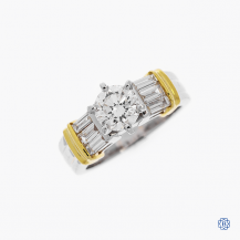 Platinum and 18kt yellow gold 1.00ct diamond engagement ring