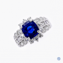 18kt White Gold Sapphire Diamond Ring