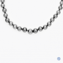 18kt white gold and diamond Tahitian pearl necklace