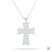 18kt White Gold Diamond Dross Pendant with Chain