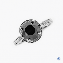 18kt White Gold 2.40ct Round Black Diamond Engagement Ring