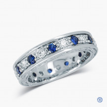 18k White Gold Sapphire and Diamond Eternity Band