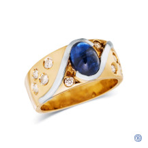 14KT Yellow and  White Gold Sapphire Ring