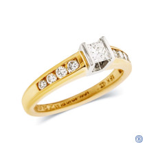 18kt Yellow Gold 0.25ct Solitaire Princess Diamond Engagement Ring