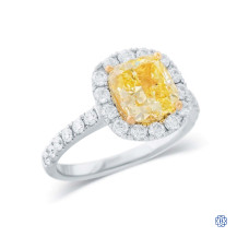14kt White and Yellow Gold 2.01ct Natural Fancy Yellow Diamond Engagement Ring