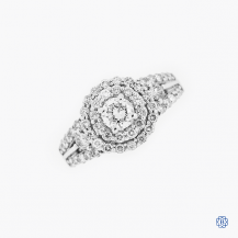 14k white gold 0.41ct diamond cluster ring