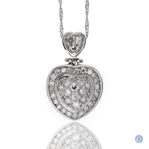 14kt White Gold 0.75ct Diamond Heart Pendant