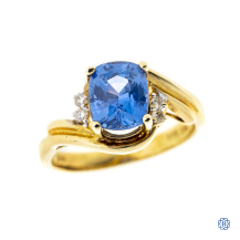 Elegant 14kt Yellow Gold Pale Sapphire Ring