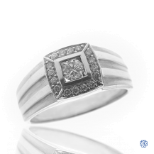 14kt White Gold Diamond Gents Ring