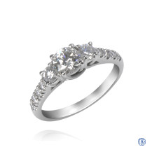 14kt White Gold 0.60ct Round Three Stone Diamond Engagement Ring