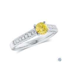 18kt White Gold 0.48ct Yellow Diamond Engagement Ring