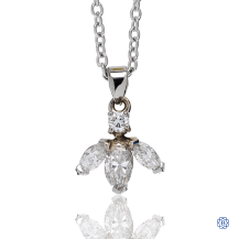 14kt White Gold Marquise Diamond Pendant