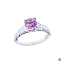 Tacori Reverse Crescent Pink Sapphire Engagement Ring