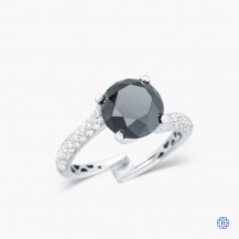 Simon G 18kt white gold, black and white diamond