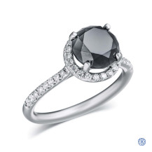 14kt White Gold 0.32ct Black Diamond Engagement Ring